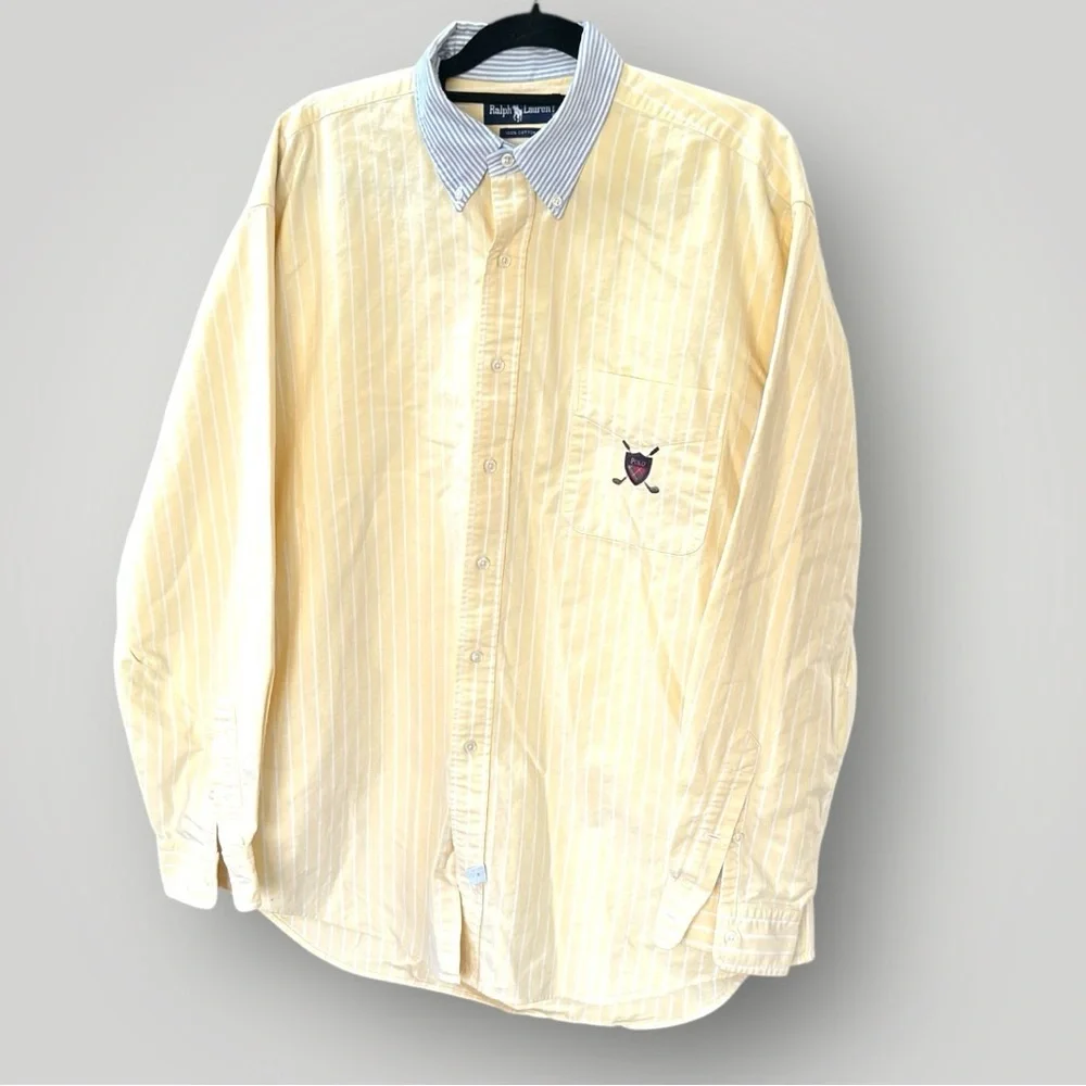 Ralph Lauren Yellow Striped Men's Shirt - Picture 11 of 15
